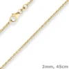 2mm Rund-Ankerkette Goldkette Collier Halskette aus 333 Gold Gelbgold 45cm