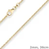 2mm Rund-Ankerkette Goldkette Collier Halskette aus 333 Gold Gelbgold 36cm