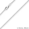 1,5mm Rund-Ankerkette Goldkette Collier Halskette aus 375 Gold Weißgold 60cm