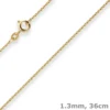1,3mm Rund-Ankerkette Goldkette Collier Halskette aus 585 Gold Gelbgold 36cm