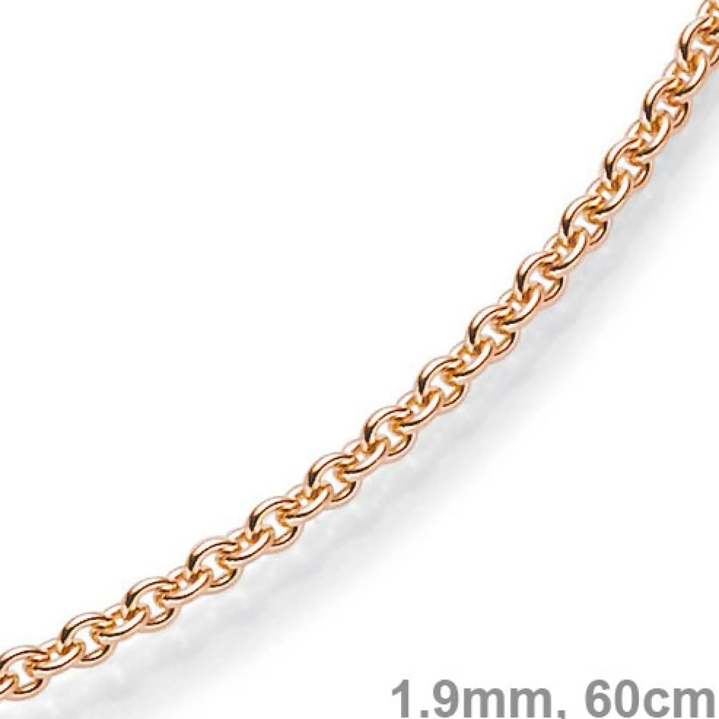 1,9mm Rund-Ankerkette 750 Gold Rotgold Kette Collier Halskette, 60cm