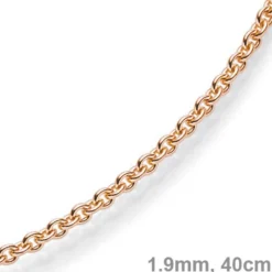 1,9mm Rund-Ankerkette 750 Gold Rotgold Kette Collier Halskette, 40cm