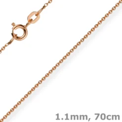 1,1mm Rund-Ankerkette 585 Gold Rotgold Kette Collier Halskette, 70cm