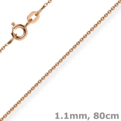 1,1mm Rund-Ankerkette 750 Gold Rotgold Kette Collier Halskette, 80cm