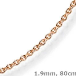 1,9mm Rund-Ankerkette 750 Gold Rotgold Kette Collier Halskette, 80cm