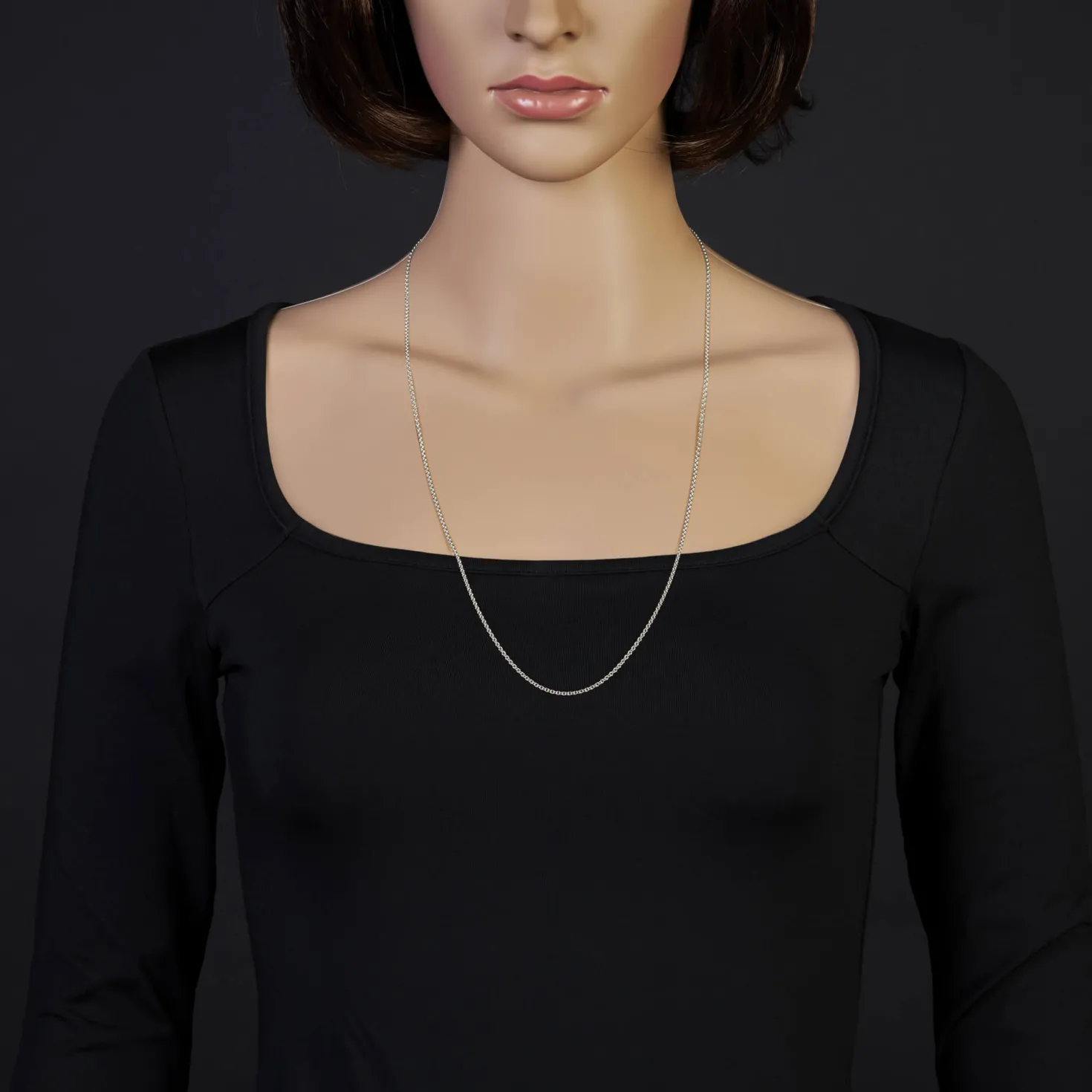 1,9mm Rund-Ankerkette 750 Gold Weißgold Kette Collier Halskette, 70cm
