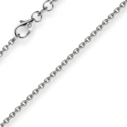 1,9mm Rund-Ankerkette 750 Gold Weißgold Kette Collier Halskette, 55cm