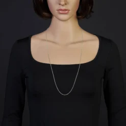 1,9mm Rund-Ankerkette 750 Gold Weißgold Kette Collier Halskette, 80cm