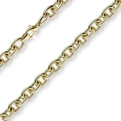 7,5mm Rundankerkette Halskette Collier aus 585 Gold Gelbgold 50cm