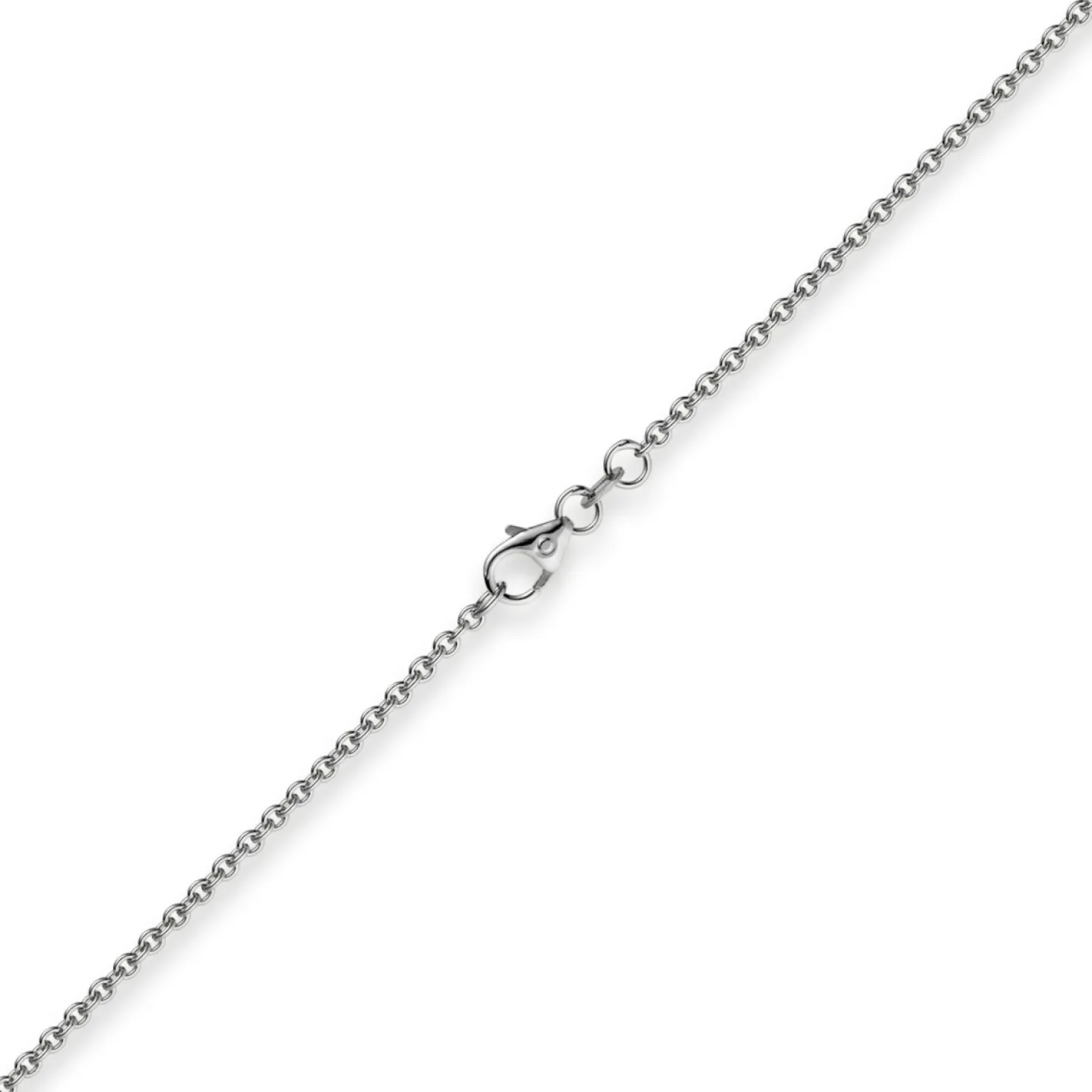 1,9mm Rund-Ankerkette Kette Collier, 585 Gold Weißgold Goldkette, 55cm