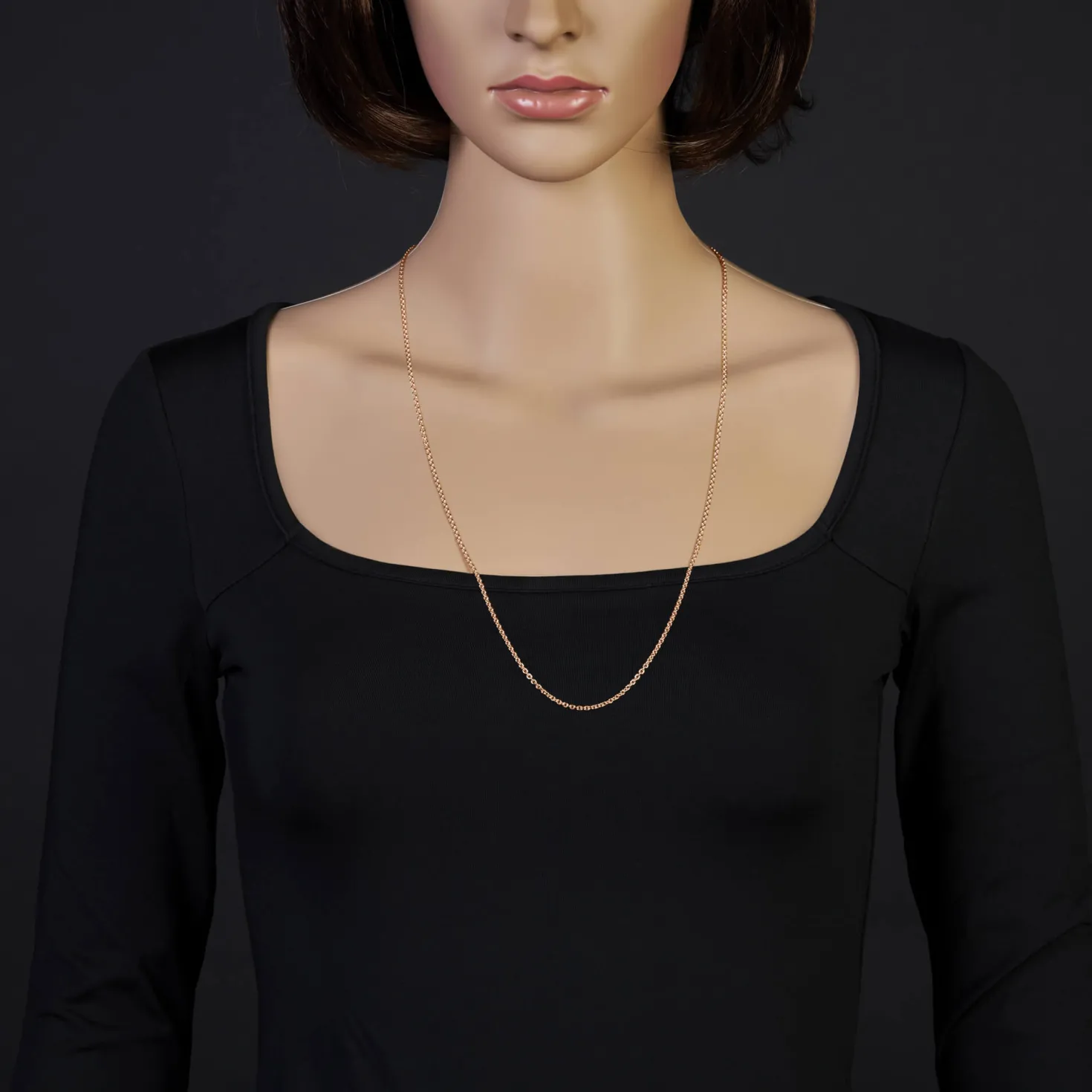 2,3mm Rund-Ankerkette Kette Collier, 585 Gold Rotgold Goldkette, 70cm