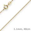 1,1mm Rund-Ankerkette Kette Collier, 585 Gold Gelbgold Goldkette, 40cm