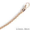 2,3mm Rund-Ankerkette Kette Collier, 585 Gold Rotgold Goldkette, 38cm
