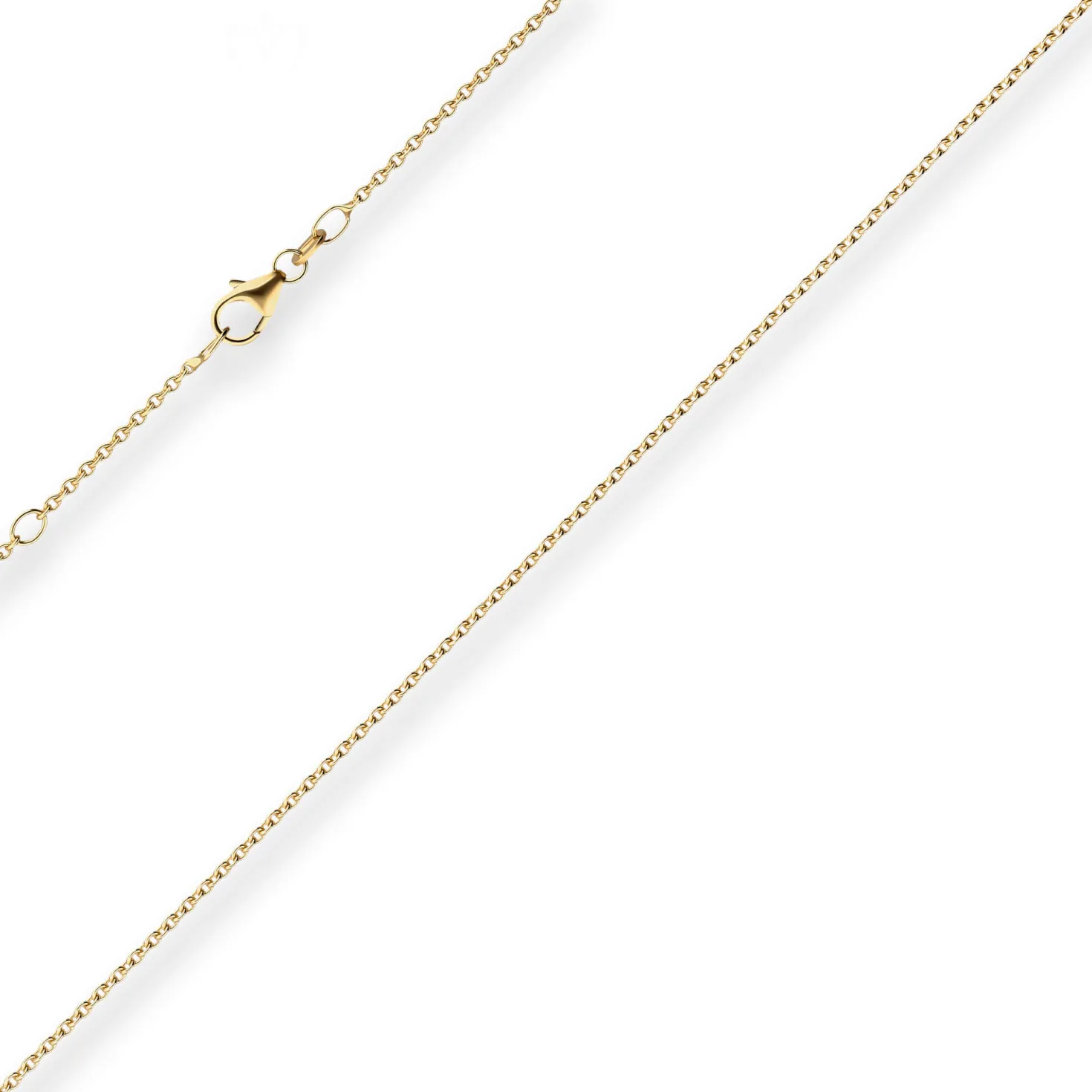 1,5mm Rund-Ankerkette Kette Collier aus 750 Gold Gelbgold 45cm mit Zwischenöse