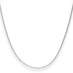 1,3mm Rund-Ankerkette Kette Collier aus 585 Gold Weißgold 40cm mit Zwischenöse