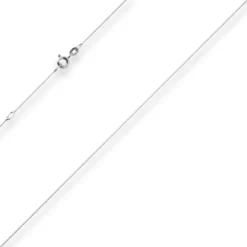 0,8mm Rund-Ankerkette Kette Collier aus 750 Gold Weißgold 42cm mit Zwischenöse