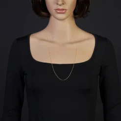 1,1mm Rund-Ankerkette Kette Collier, 585 Gold Gelbgold Goldkette, 70cm