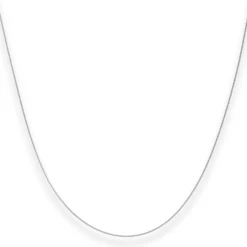 0,8mm Rund-Ankerkette Kette Collier aus 585 Gold Weißgold 45cm mit Zwischenöse