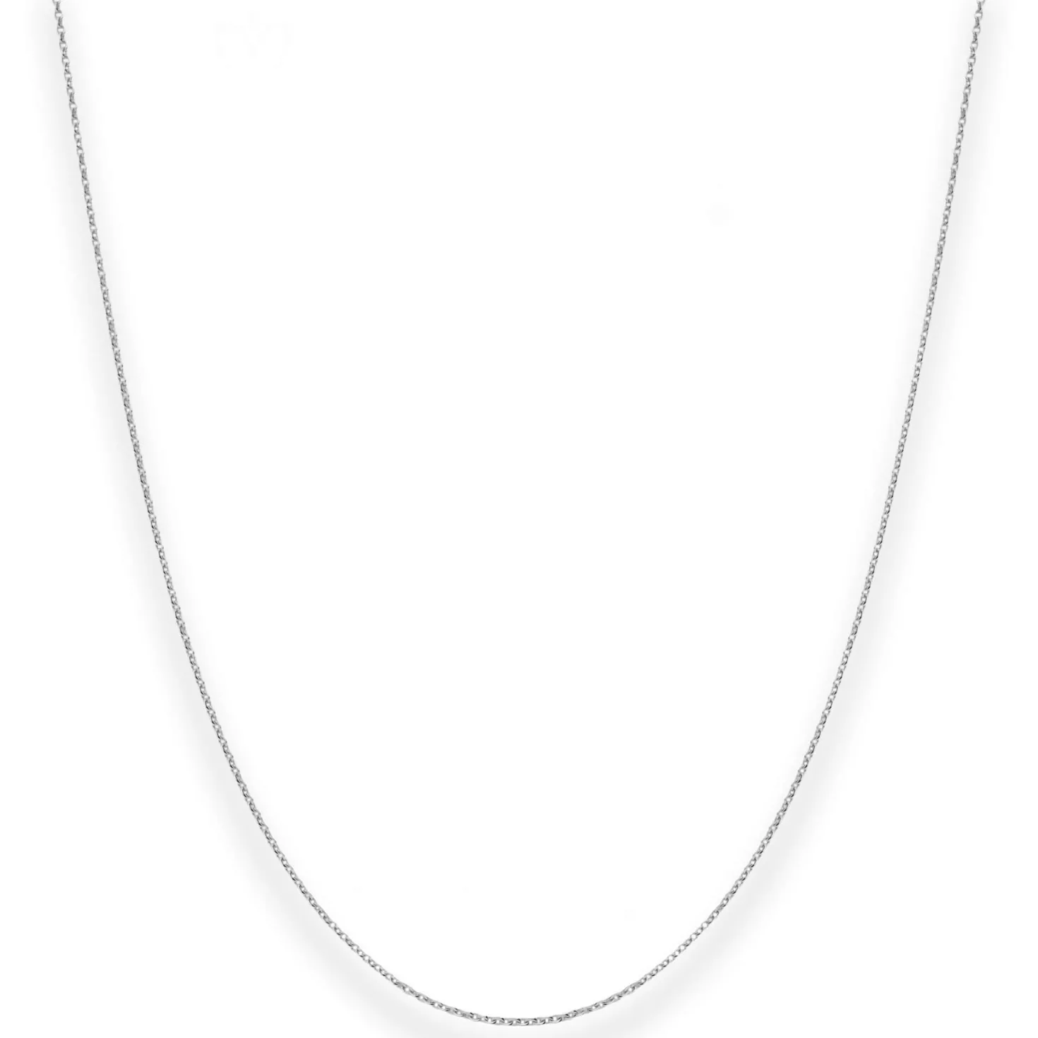 1,1mm Rund-Ankerkette Kette Collier aus 750 Gold Weißgold 40cm mit Zwischenöse