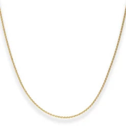1,3mm Rund-Ankerkette Kette Collier aus 585 Gold Gelbgold 45cm mit Zwischenöse