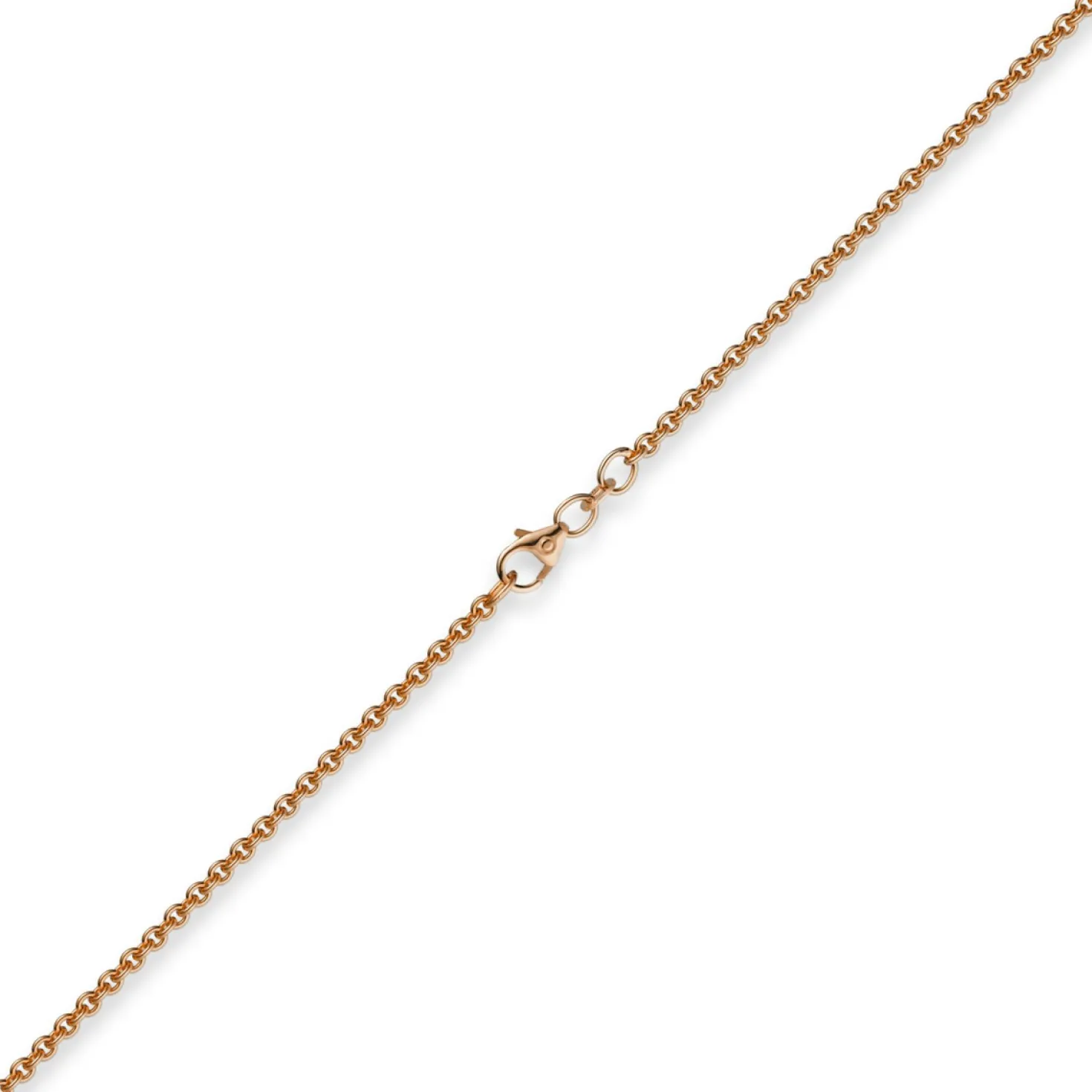 2,3mm Rund-Ankerkette Kette Collier, 585 Gold Rotgold Goldkette, 45cm