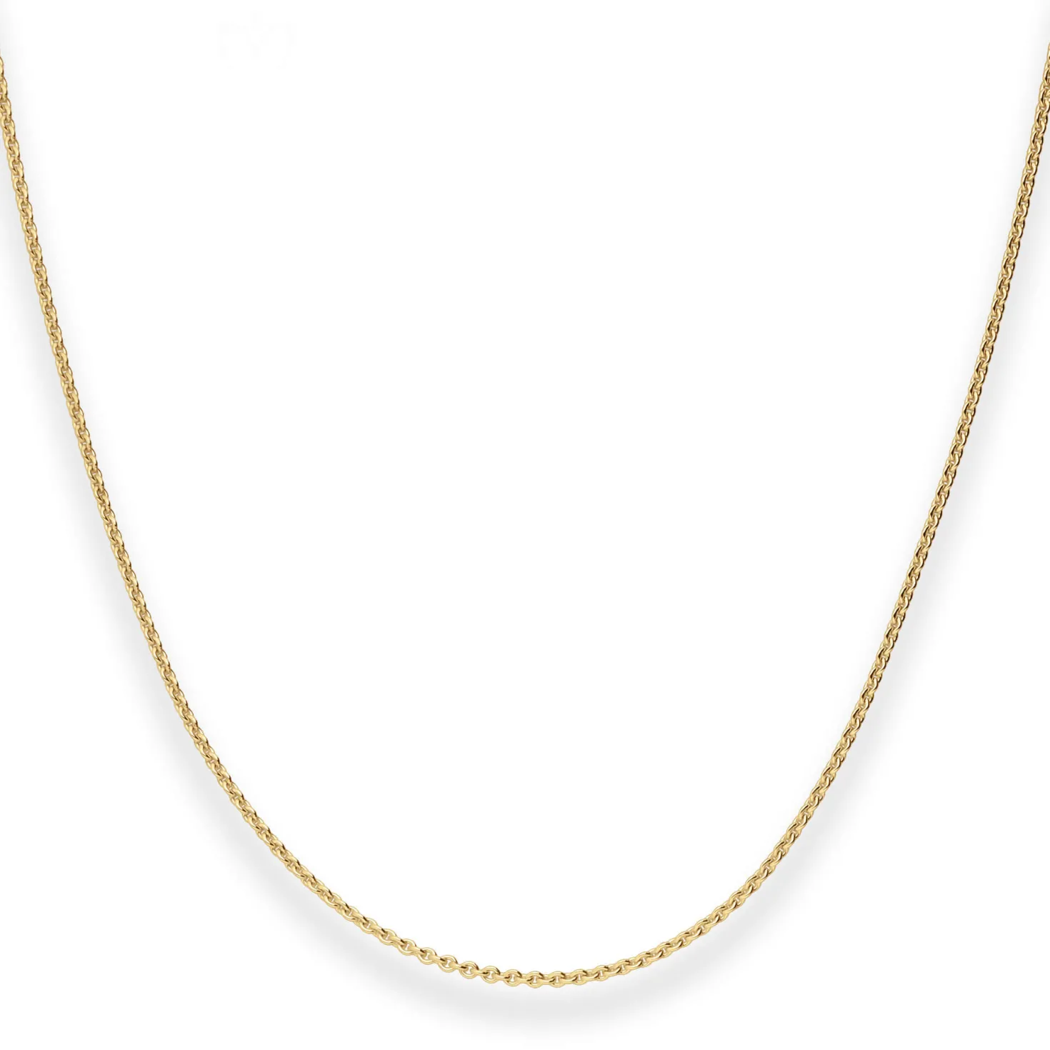 1,3mm Rund-Ankerkette Kette Collier aus 585 Gold Gelbgold 40cm mit Zwischenöse
