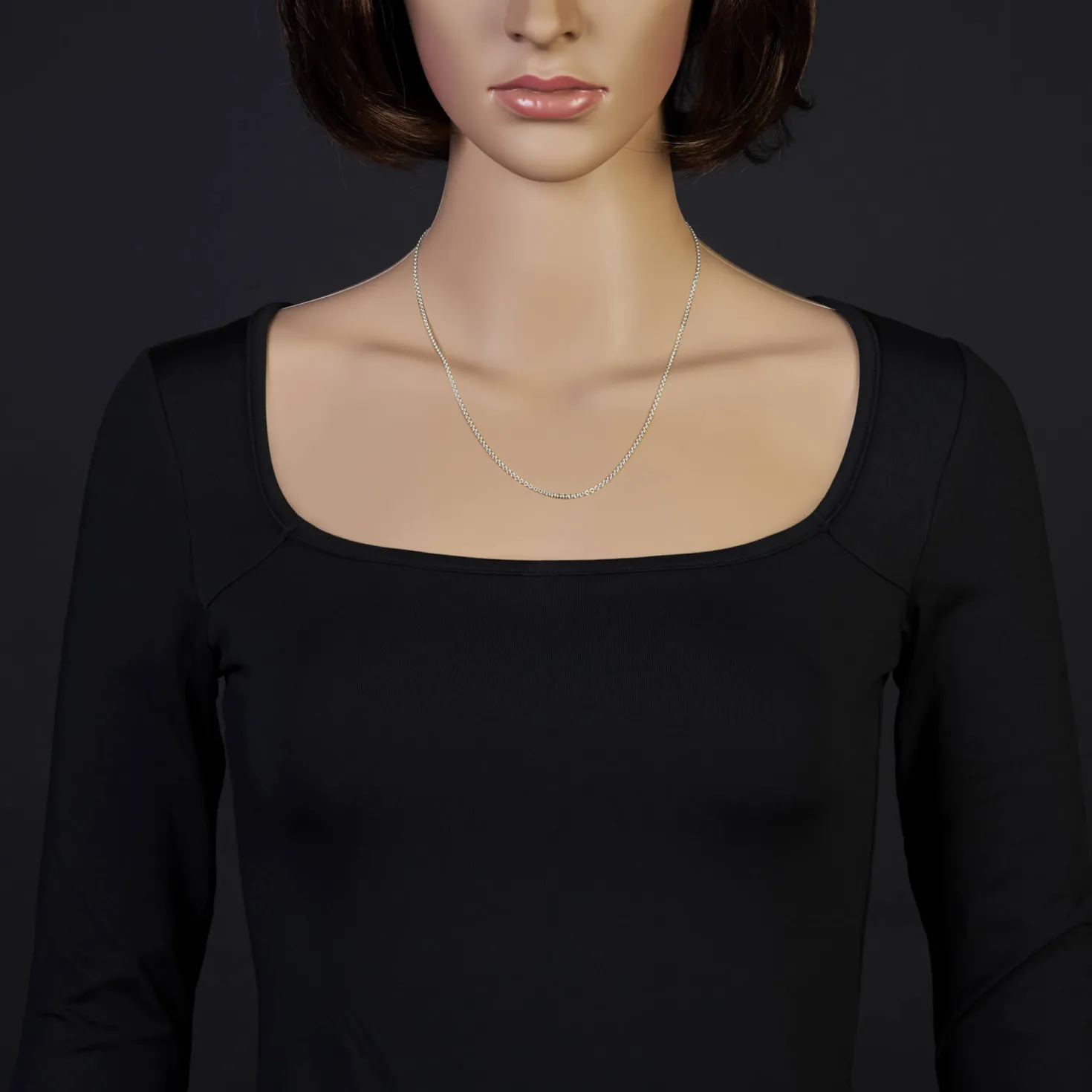 1,9mm Rund-Ankerkette Kette Collier, 585 Gold Weißgold Goldkette, 50cm