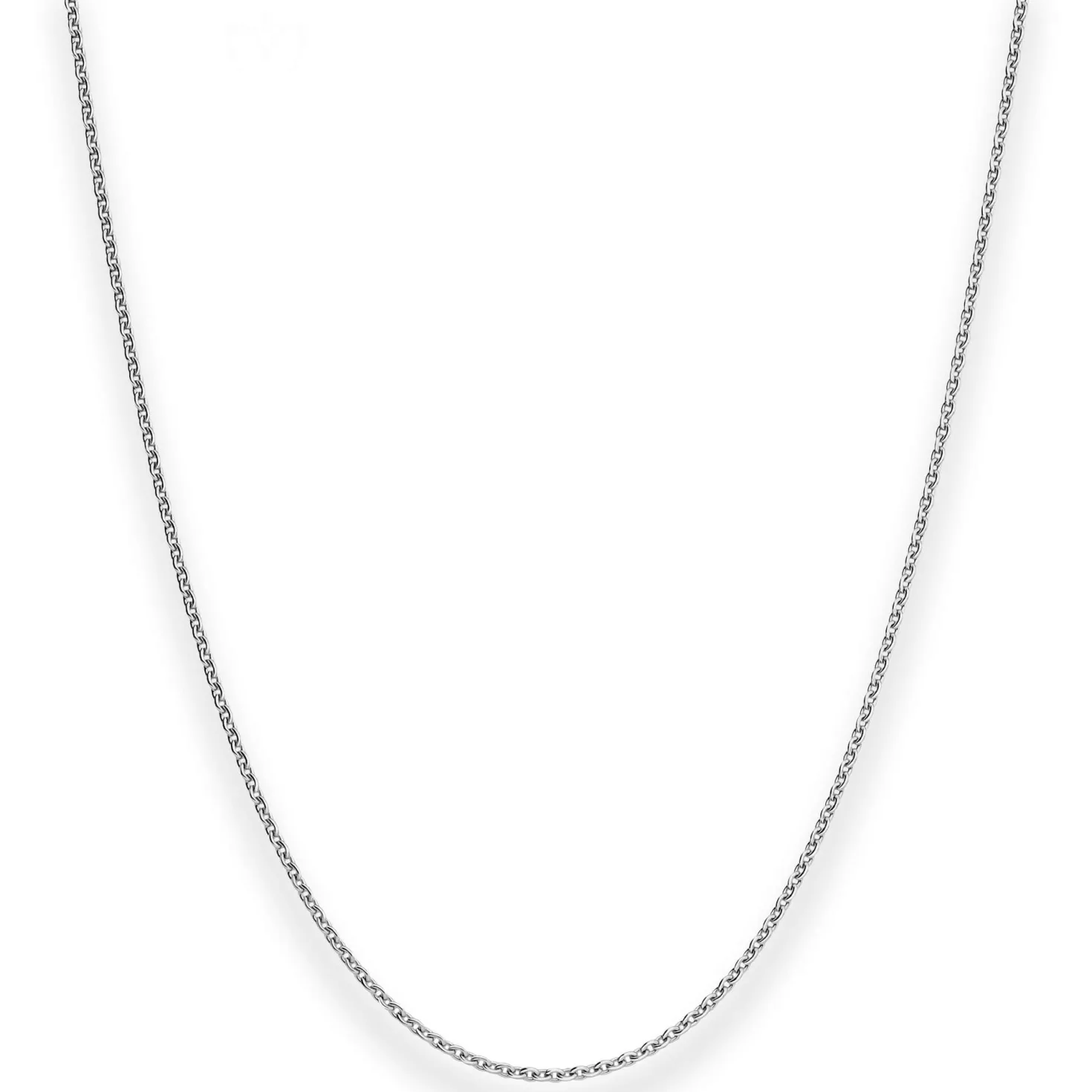 1,5mm Rund-Ankerkette Kette Collier aus 585 Gold Weißgold 45cm mit Zwischenöse
