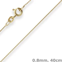 0,8mm Rund-Ankerkette Kette Collier Halskette aus 750 Gold Gelbgold 40cm
