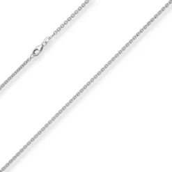 2,4mm Rund-Ankerkette Kette Collier Halskette aus 925 Silber rhodiniert 50cm