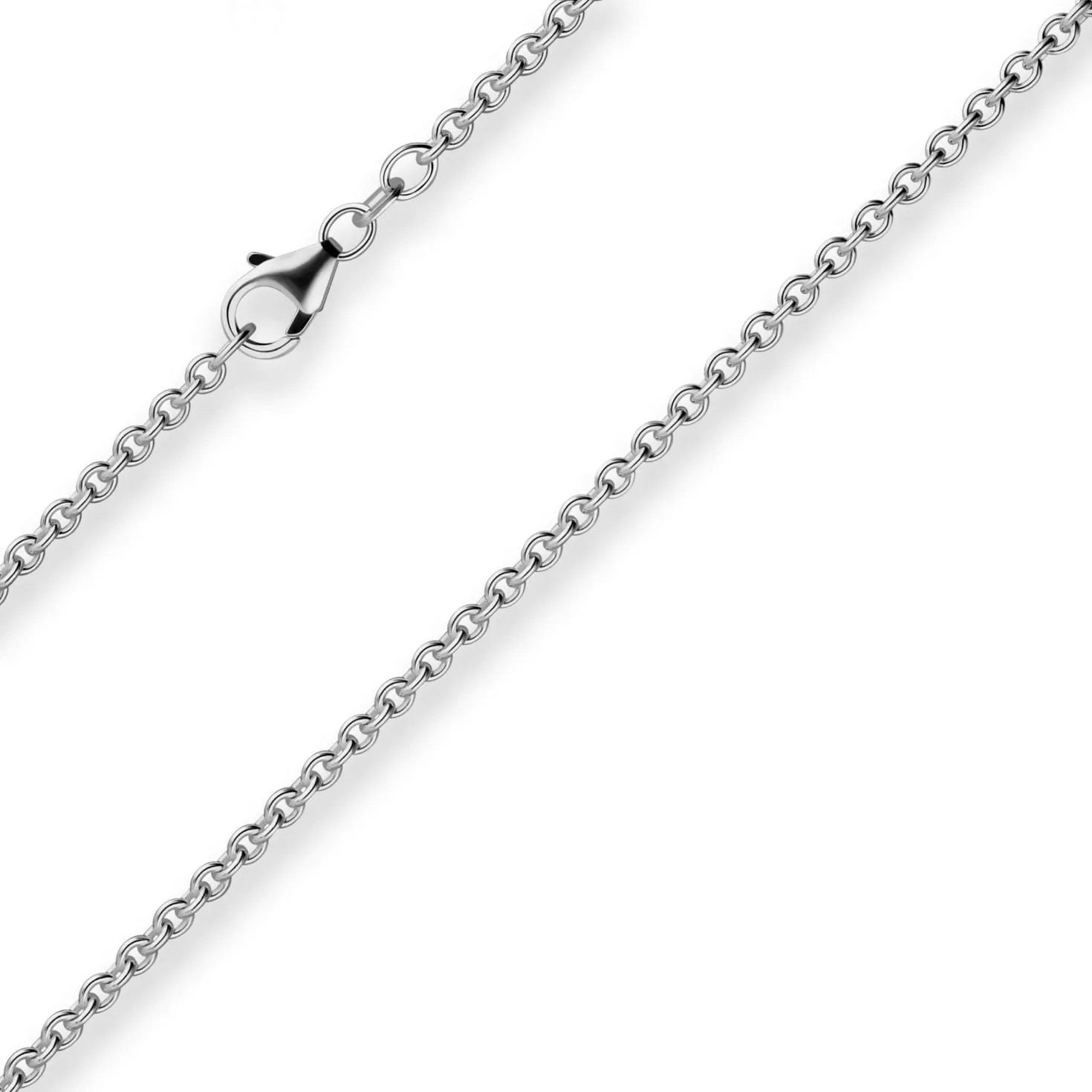 2,8mm Rund-Ankerkette Kette Collier Halskette aus 925 Silber rhodiniert 50cm