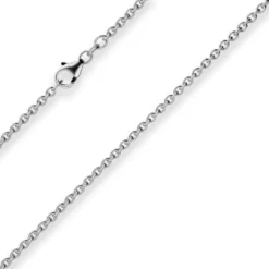 2,8mm Rund-Ankerkette Kette Collier Halskette aus 925 Silber rhodiniert 60cm