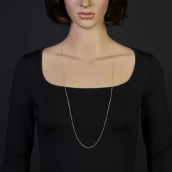 1,9mm Rund-Ankerkette Kette Collier, 585 Gold Weißgold Goldkette, 90cm