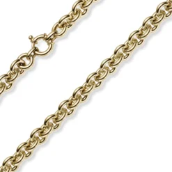 10mm Rund-Ankerkette Ringelkette Halsschmuck Collier aus 585 Gold Gelbgold 45cm