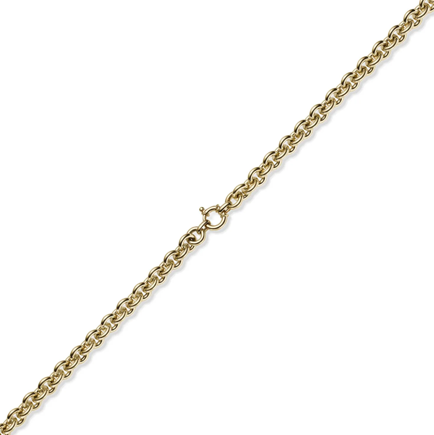 10mm Rund-Ankerkette Ringelkette Halsschmuck Collier aus 585 Gold Gelbgold 45cm