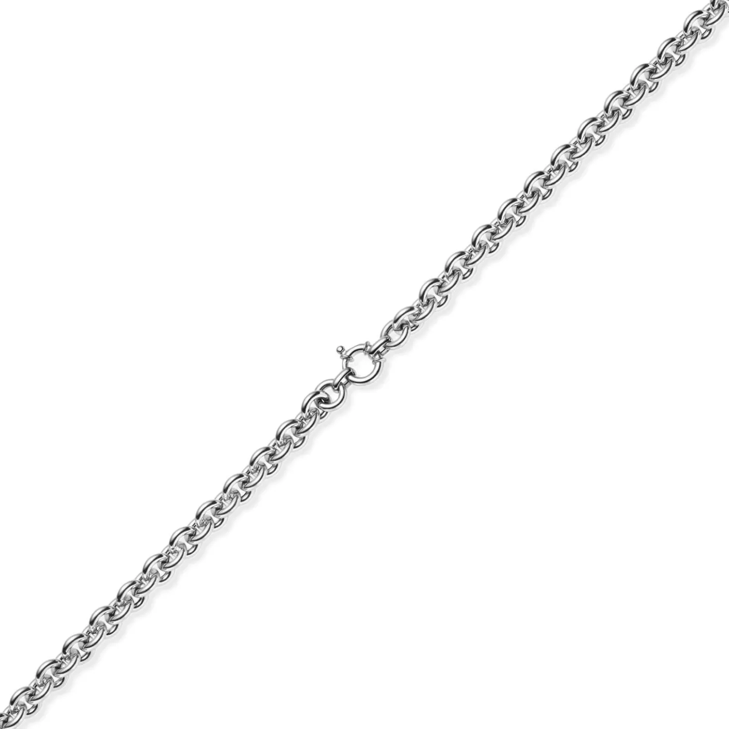 10mm Rund-Ankerkette Ringelkette Halsschmuck Collier aus 585 Gold Weißgold 45cm