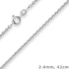 2,4mm Rund-Ankerkette Silberkette Collier Halskette aus 925 Silber 42cm