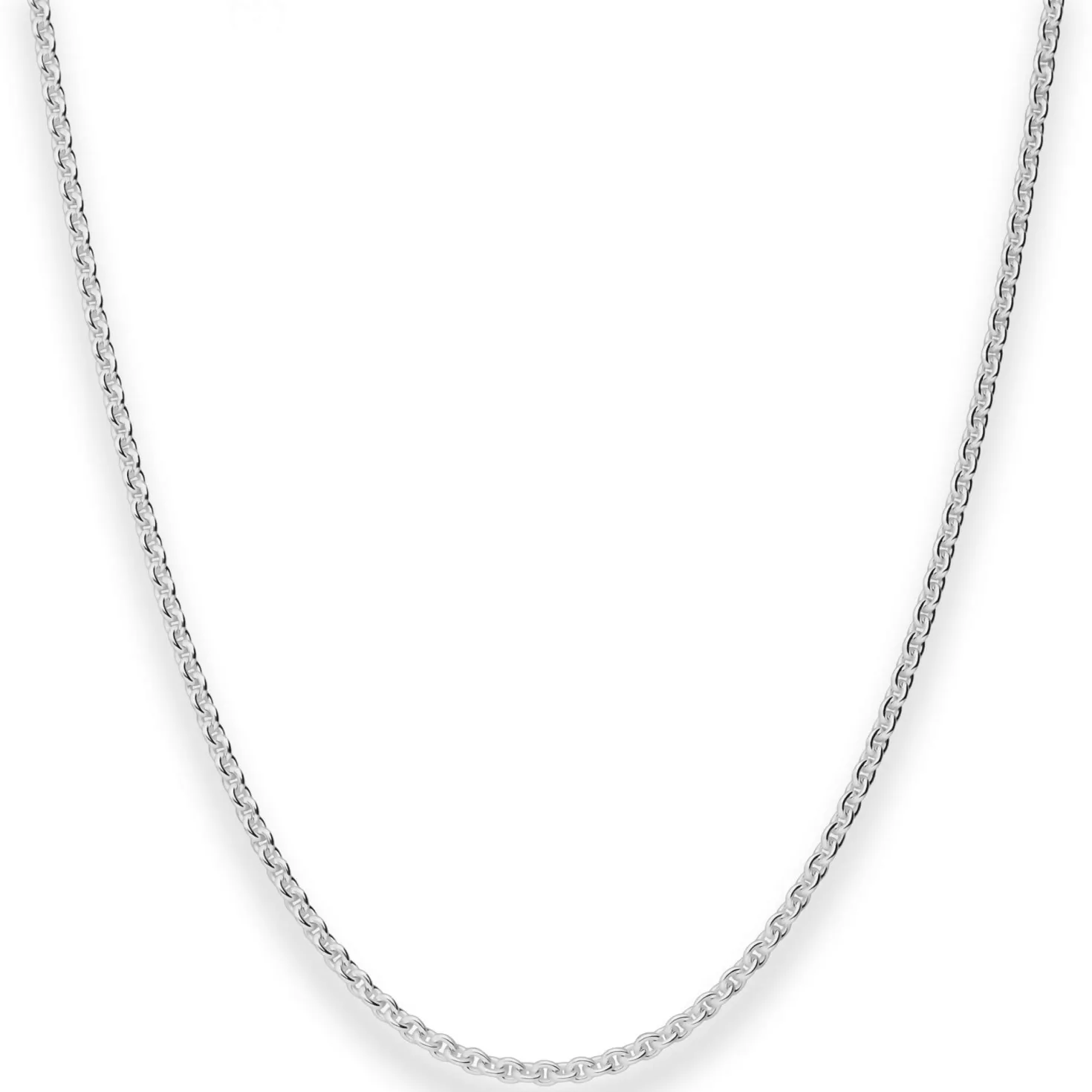 2,4mm Rund-Ankerkette Silberkette Collier Halskette aus 925 Silber 50cm