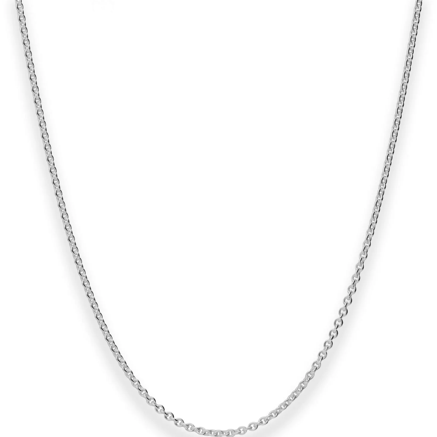 2mm Rund-Ankerkette Silberkette Collier Halskette aus 925 Silber rhodiniert 60cm