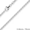 2,8mm Rund-Ankerkette Silberkette Collier Halskette aus 925 Silber 70cm