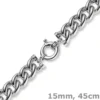15mm Rundpanzer Kette Collier Halsschmuck aus 585 Gold Weißgold, 45cm