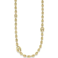 9,5mm Schiffsanker Kette Halskette Collier aus 585 Gold Gelbgold glänzend 60cm