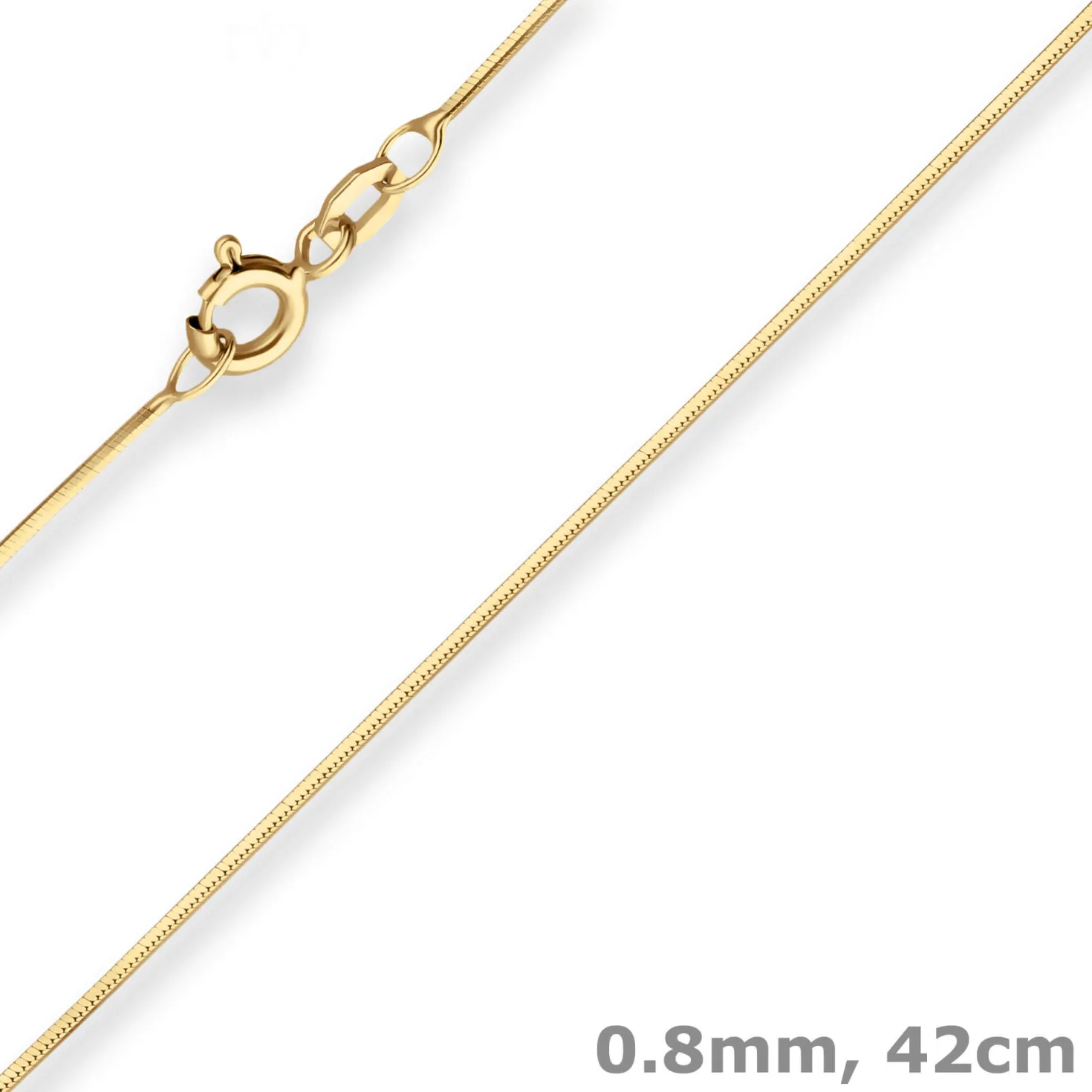 0,8mm Schlangenkette diamantiert Collier Halskette aus 375 Gold Gelbgold 42cm