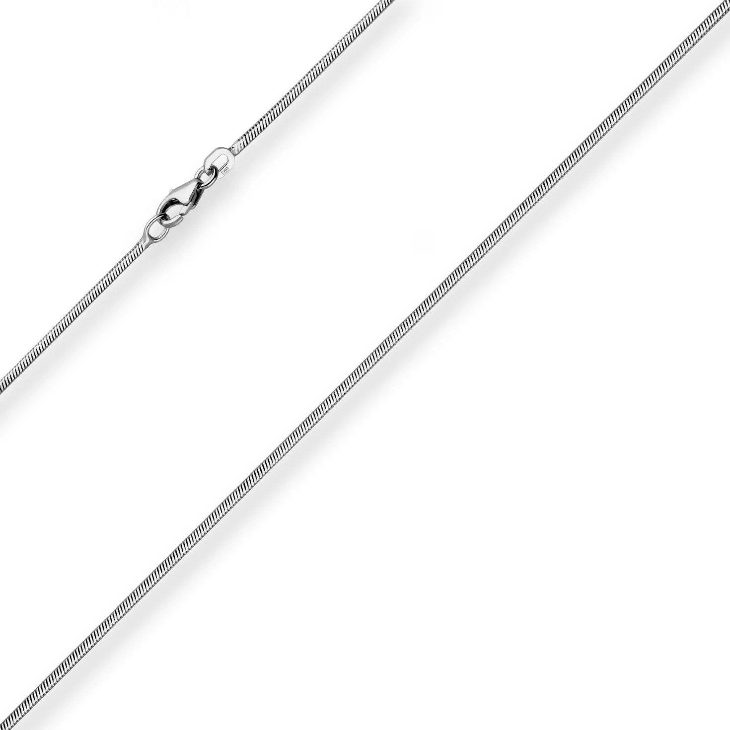 1,2mm Schlangenkette diamantiert Kette Collier aus 925 Silber rhodiniert 60cm