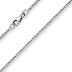 1,2mm Schlangenkette diamantiert Kette Collier aus 925 Silber rhodiniert 60cm