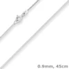 0,9mm Schlangenkette diamantiert Kette Collier Halskette aus 925 Silber 45cm
