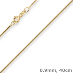0,9mm Schlangenkette Goldkette Collier Halskette aus 585 Gold Gelbgold 40cm