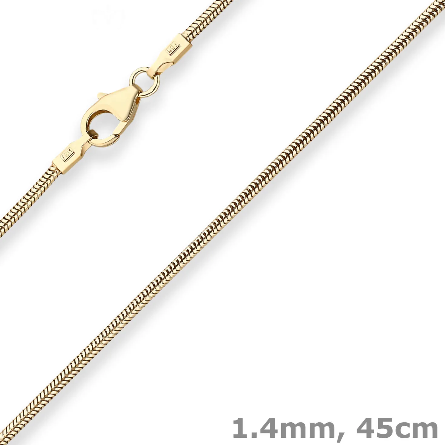 1,4mm Schlangenkette Goldkette Collier Halskette aus 585 Gold Gelbgold 45cm