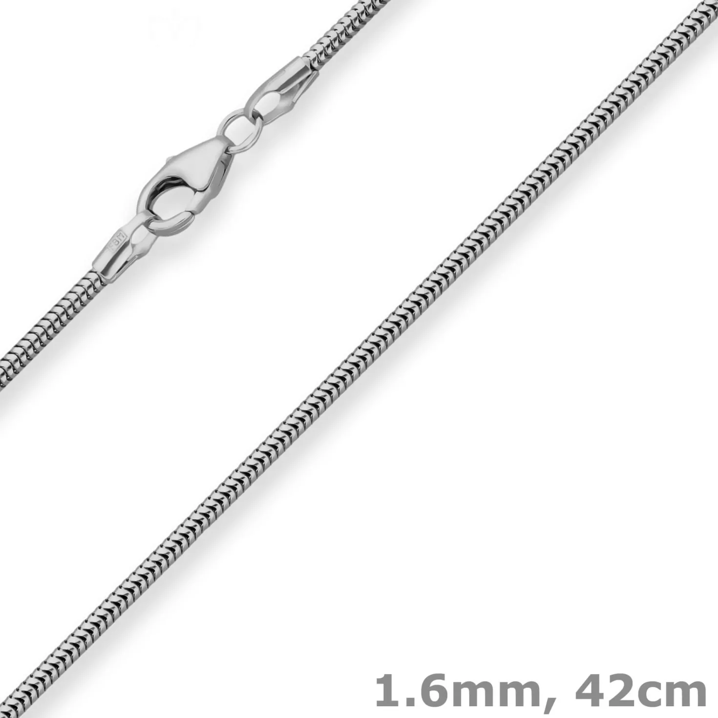 1,6mm Schlangenkette Goldkette Collier Halskette aus 585 Gold Weißgold 42cm
