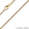 1,2mm Schlangenkette Goldkette Collier Halskette aus 375 Gold Gelbgold 42cm